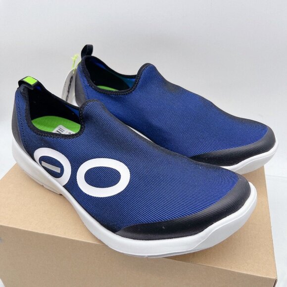 OOFOS OOmg Sport eeZee Low Mens Recovery Comfort Shoes Navy Blue White US 13 - Picture 4 of 15